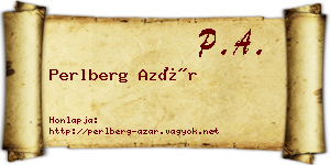Perlberg Azár névjegykártya